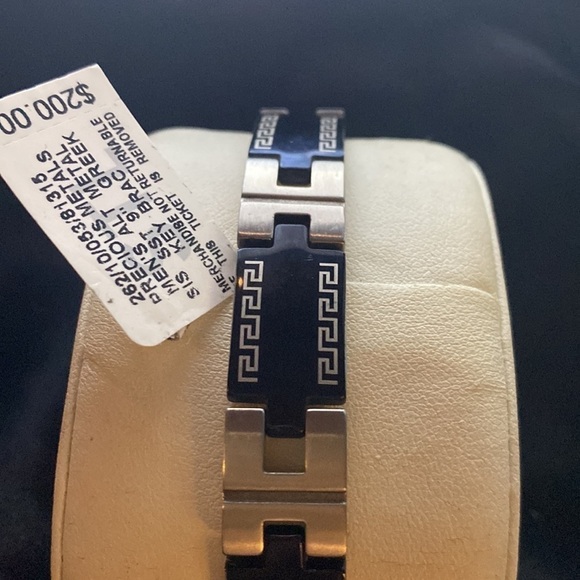 NWT MACY’S MEN’S REG $200 STAINLESS STEEL GREEK KEY REVERSIBLE BRACELET - Picture 4 of 9